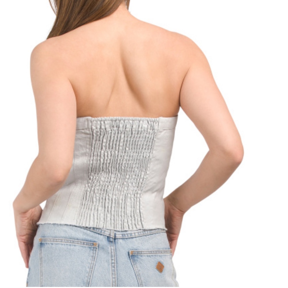 ZARA Button Front Tube Top - Picture 2 of 2